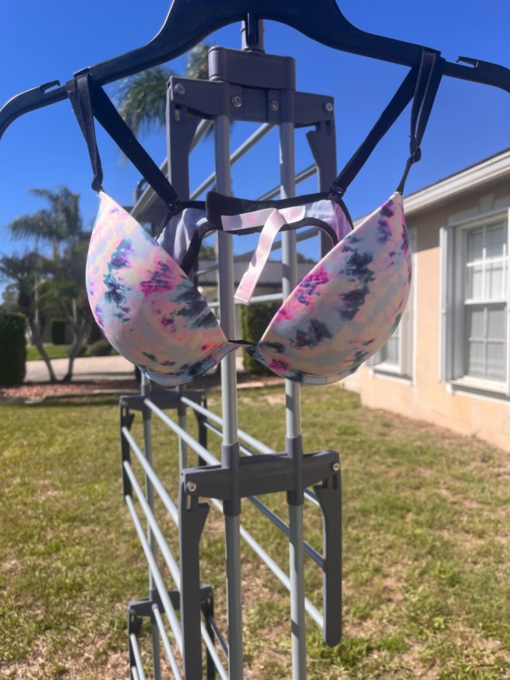 🔥 VS PINK Tie Dye Push-Up Bra - 32D - RARE COLORS - Picture 6 of 9